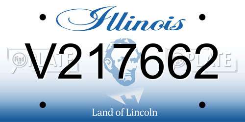 V217662 Illinois License Plate