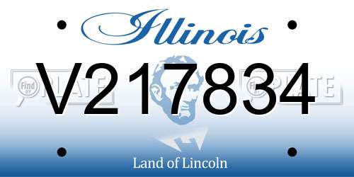 V217834 Illinois License Plate