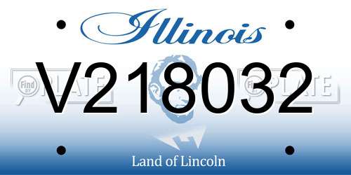 V218032 Illinois License Plate