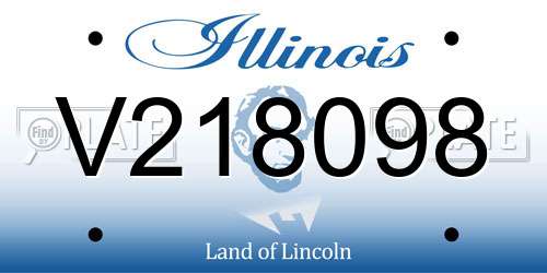 V218098 Illinois License Plate