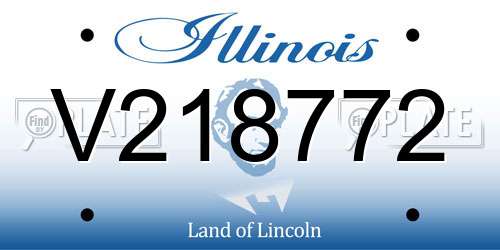 V218772 Illinois License Plate