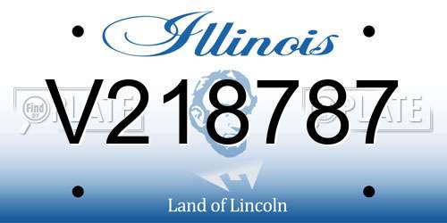 V218787 Illinois License Plate