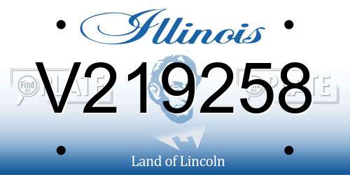 V219258 Illinois License Plate