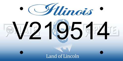 V219514 Illinois License Plate