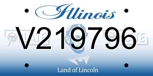 V219796 Illinois License Plate