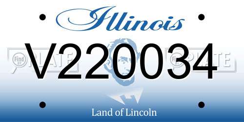 V220034 Illinois License Plate