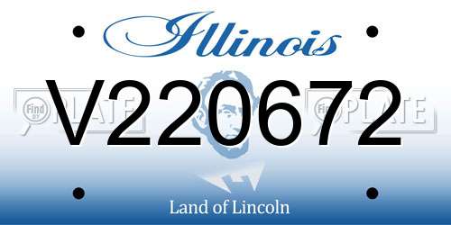 V220672 Illinois License Plate