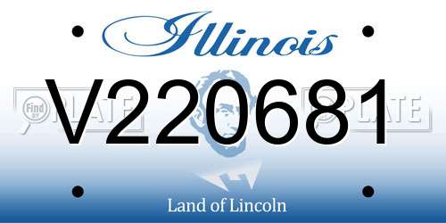 V220681 Illinois License Plate