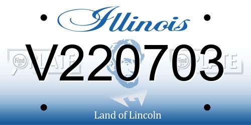 V220703 Illinois License Plate