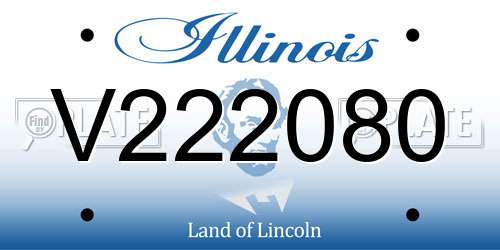 V222080 Illinois License Plate
