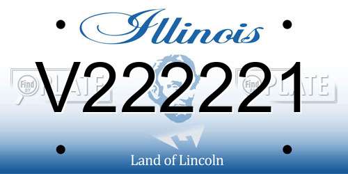 V222221 Illinois License Plate