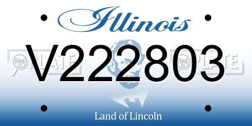 V222803 Illinois License Plate