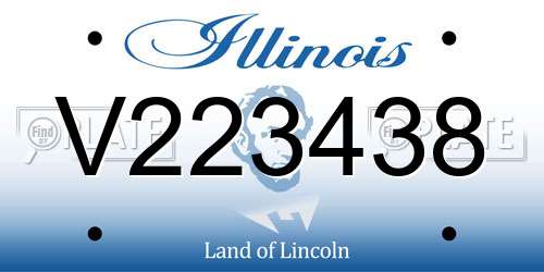 V223438 Illinois License Plate