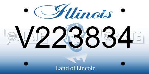 V223834 Illinois License Plate