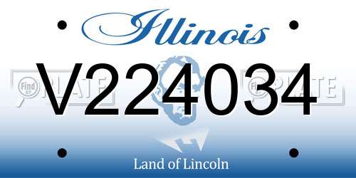 V224034 Illinois License Plate