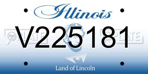 V225181 Illinois License Plate