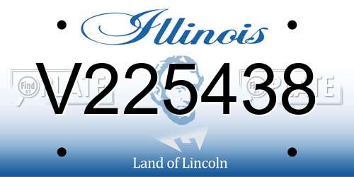 V225438 Illinois License Plate