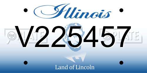 V225457 Illinois License Plate