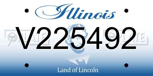V225492 Illinois License Plate