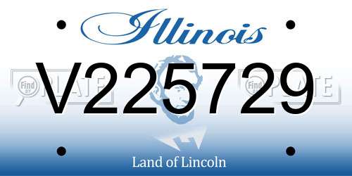 V225729 Illinois License Plate
