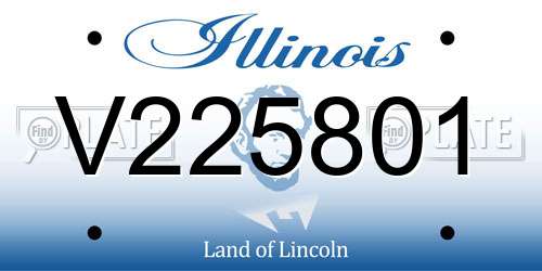 V225801 Illinois License Plate