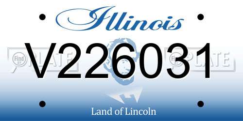 V226031 Illinois License Plate