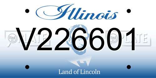 V226601 Illinois License Plate