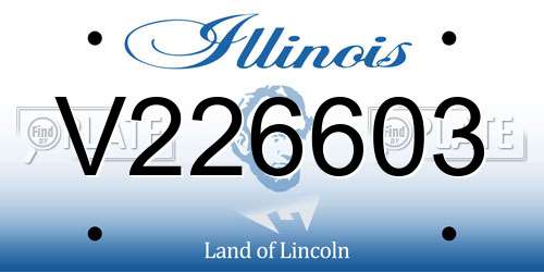 V226603 Illinois License Plate