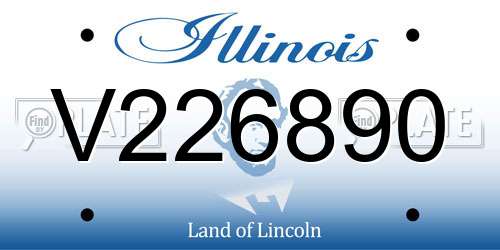 V226890 Illinois License Plate