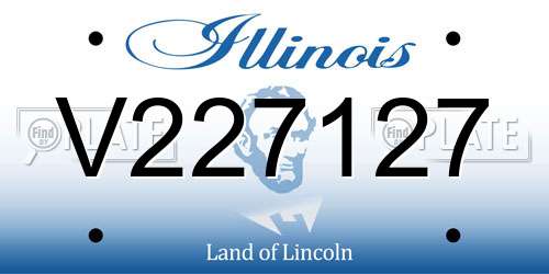 V227127 Illinois License Plate