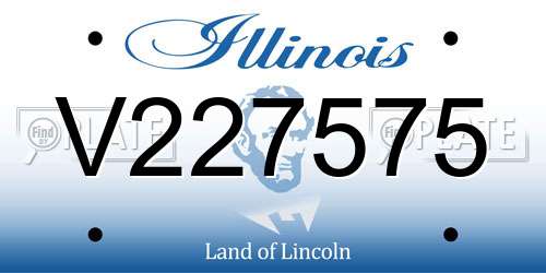 V227575 Illinois License Plate