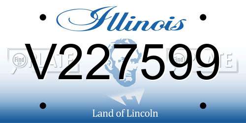 V227599 Illinois License Plate