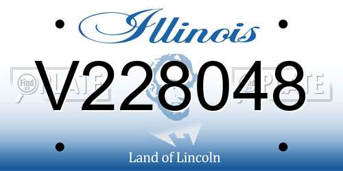 V228048 Illinois License Plate