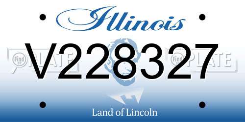 V228327 Illinois License Plate