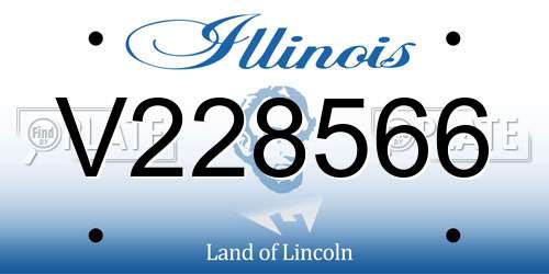 V228566 Illinois License Plate