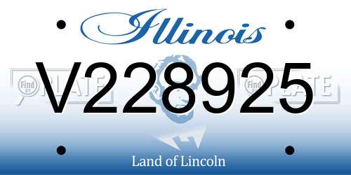 V228925 Illinois License Plate