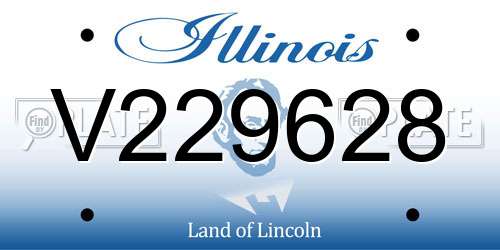 V229628 Illinois License Plate