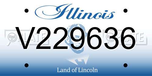 V229636 Illinois License Plate