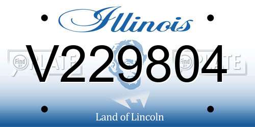 V229804 Illinois License Plate
