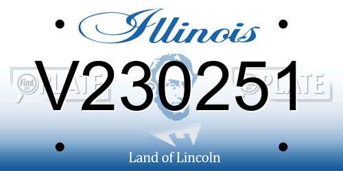 V230251 Illinois License Plate
