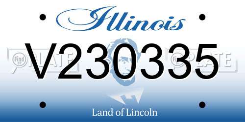 V230335 Illinois License Plate