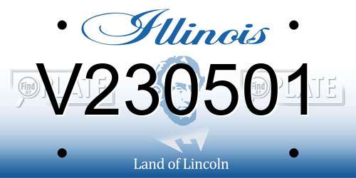 V230501 Illinois License Plate