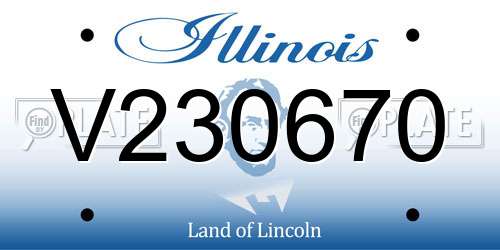 V230670 Illinois License Plate