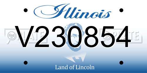 V230854 Illinois License Plate