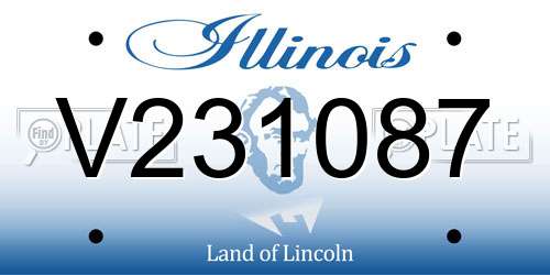 V231087 Illinois License Plate