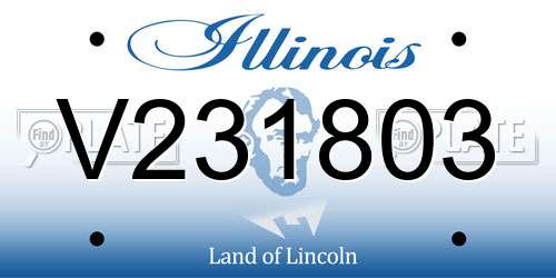 V231803 Illinois License Plate