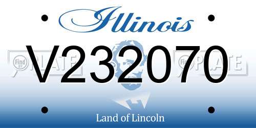 V232070 Illinois License Plate