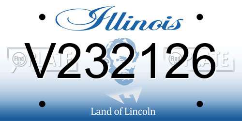 V232126 Illinois License Plate
