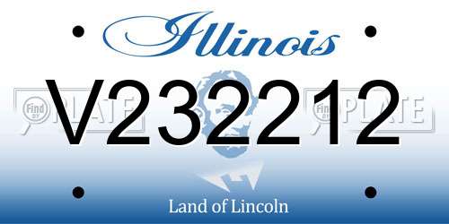 V232212 Illinois License Plate