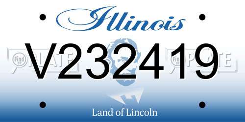 V232419 Illinois License Plate